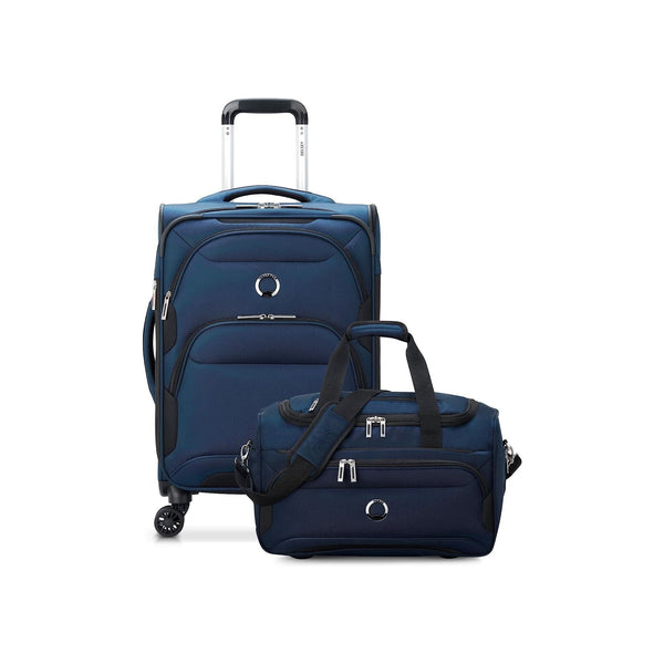 DELSEY PARIS Sky Max 2.0, 2 Piece Softside Luggage Set Includes 24" Checked Luggage and a Carry on Duffel Bag, Blue